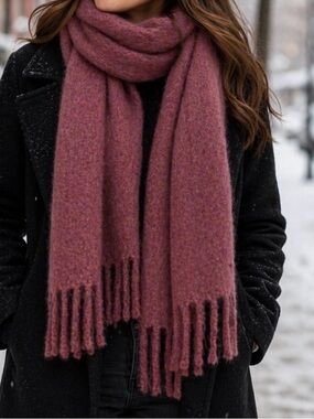 Rag & Bone Sloan Boucle Scarf deep violet. Purple and gold hues, beautiful.